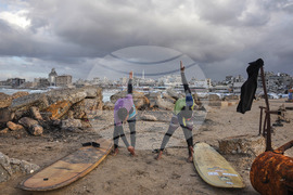 Israel Palestinians Gaza Surfers