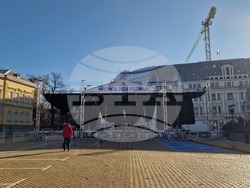 Подготовка за новогодишния концерт на площад „Батенберг“ в София, снимки – Даниел Димитров/БТА