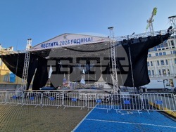 Подготовка за новогодишния концерт на площад „Батенберг“ в София, снимки – Даниел Димитров/БТА