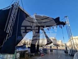 Подготовка за новогодишния концерт на площад „Батенберг“ в София, снимки – Даниел Димитров/БТА