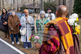APTOPIX Buddhist Monks-Peace Walk Georgia