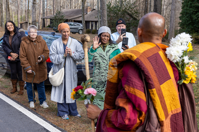 APTOPIX Buddhist Monks-Peace Walk Georgia