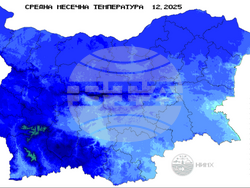 Фигура 1. Средна месечна температура в градус Целзий, илюстрация: НИМХ