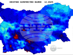 Фигура 3. Месечна сума на валежа в мм (л/кв. м), илюстрация: НИМХ