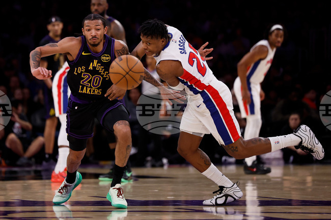 APTOPIX Pistons Lakers Basketball