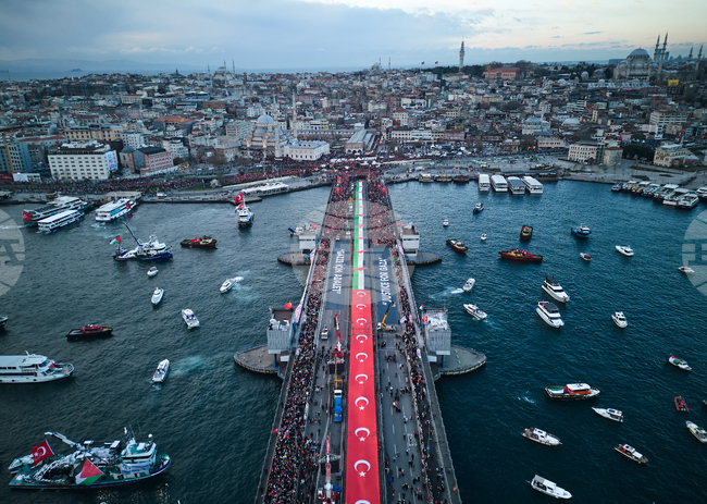 Над половин милион души в Истанбул участваха в масова демонстрация в подкрепа на Газа в първия ден на новата година