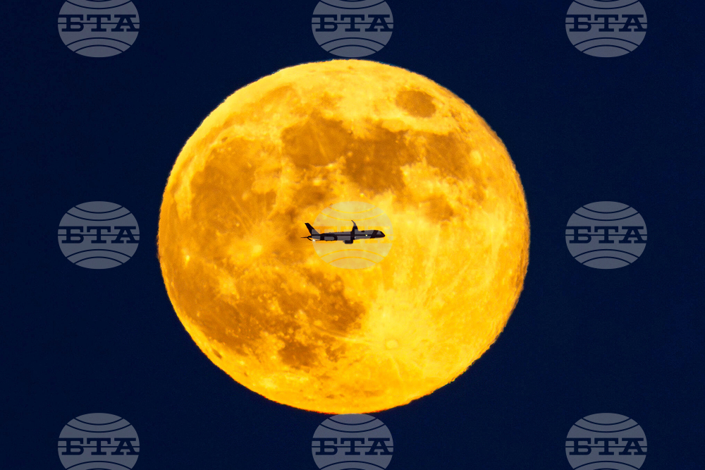 APTOPIX Britain Wolf Supermoon