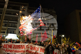 APTOPIX Greece US Venezuela Protest