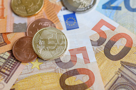 Бургас - евробанкноти и монети