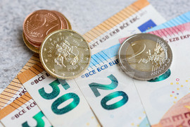 Бургас - евробанкноти и монети