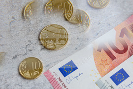 Бургас - евробанкноти и монети