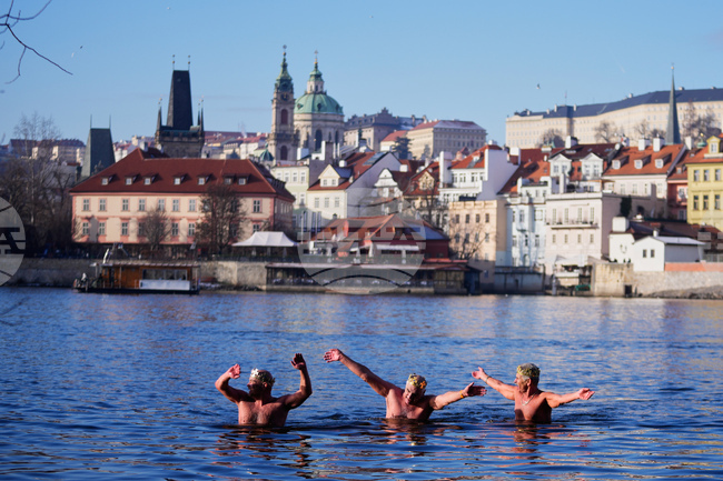 APTOPIX Czech Republic Three Kings Swim