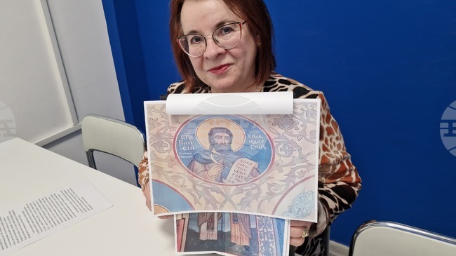 Образът на Паисий върху българската монета от 2 евро е заимстван от стенопис в старата църква в Търговище, каза историкът Светлана Аврамова