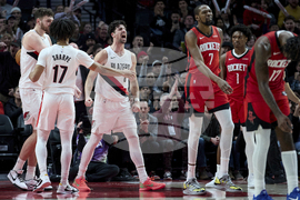 APTOPIX Rockets Trail Blazers Basketball