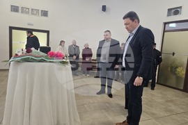 Петрич - гробищен парк - полагане на урната с праха на ветерана Димитър Аврамов