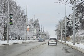 Добрич - улици - парк - сняг