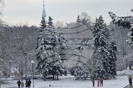 Добрич - улици - парк - сняг