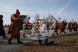 APTOPIX Buddhist Monks Peace Walk
