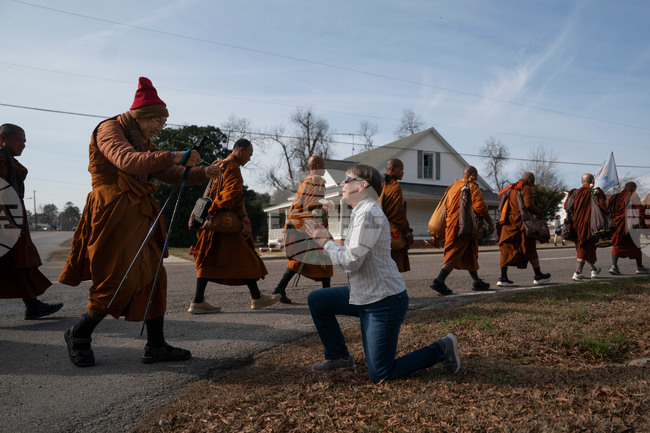 APTOPIX Buddhist Monks Peace Walk