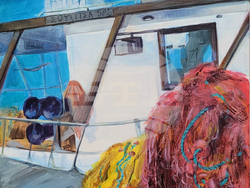 Художничката Анна Денева представя живописни композиции, вдъхновени от погледа през прозореца като момент на визуално и емоционално пътуване. Експозицията „Прозорец“ ще бъде открита на 20 януари в столичната галерия „Сердика“. Снимка: Галерия „Сердика“ 