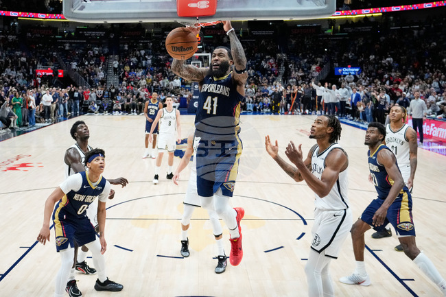 APTOPIX Nets Pelicans Basketball