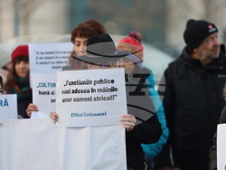 Румъния - Букурещ - синдикати в културата - протест