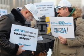 Румъния - Букурещ - синдикати в културата - протест