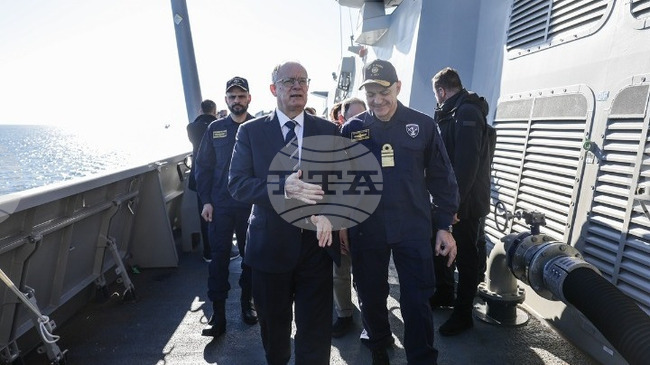 АНА-МПА: Гръцкият президент Тасулас присъства на церемонията по посрещането на фрегатата „Кимон“ в гръцки води