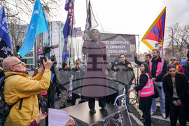 Britain China Embassy Protest