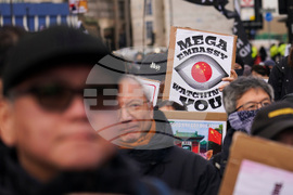 Britain China Embassy Protest