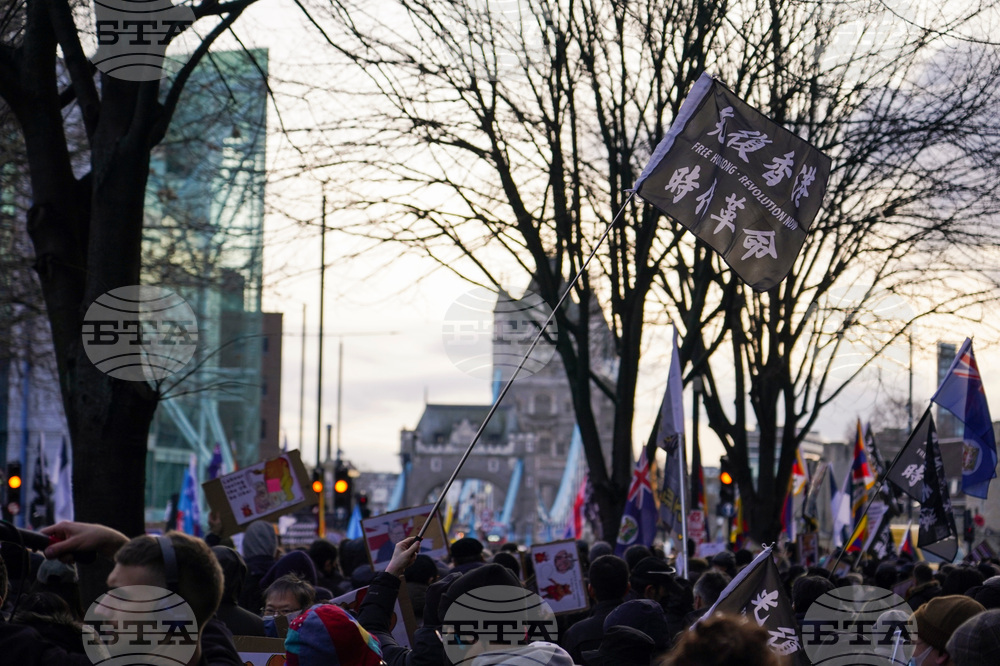 Britain China Embassy Protest