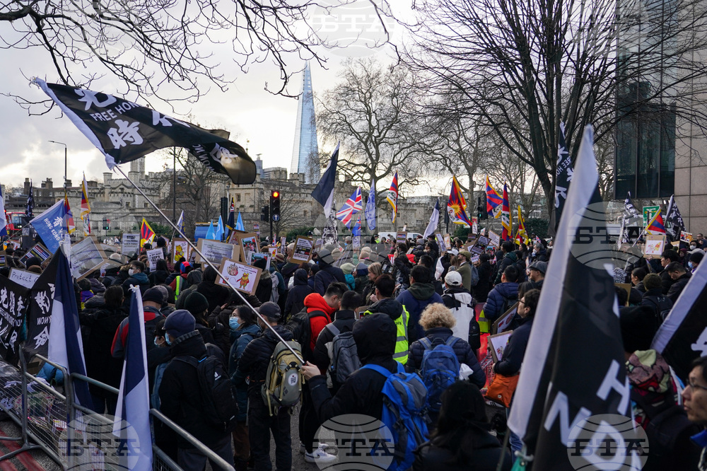 Britain China Embassy Protest