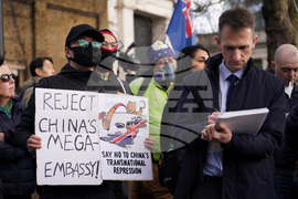 Britain China Embassy Protest