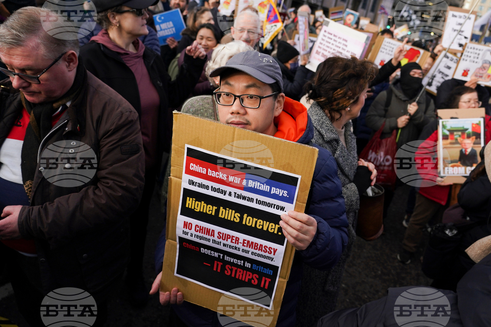 Britain China Embassy Protest