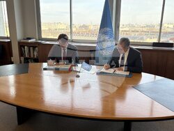 Министърът на културата Мариан Бачев и генералният директор на ЮНЕСКО Халед Ел-Енани подписаха споразумение за ЦПА в Созопол. Снимка: Министерството на културата