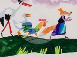 „Илюстрации към приказките на Николай Райнов“ от Любен Зидаров ще бъдат показани в изложба в София. Снимка: Галерия „Стубел“