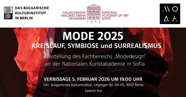 Изложба на специалност „Моден дизайн“ при Националната художествена академия ще бъде открита в Българския културен институт в Берлин