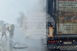 Хасково - пожар - камион с животни