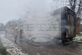 Хасково - пожар - камион с животни
