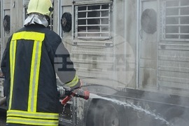 Хасково - пожар - камион с животни