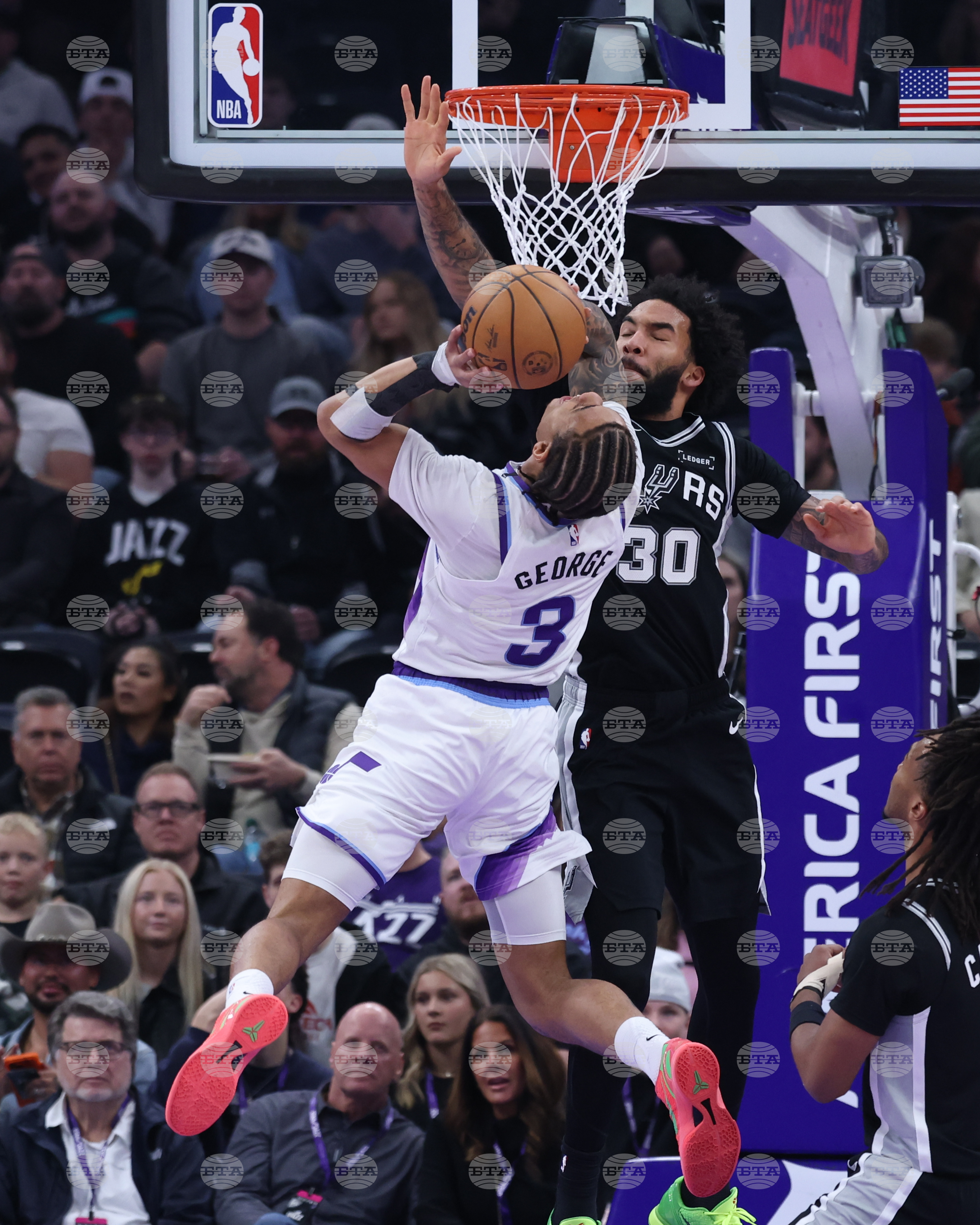 Spurs Jazz Basketball