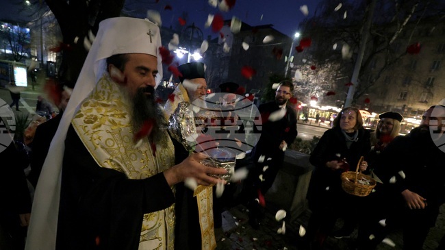 Православни светини – честната ръка на св. Давид от Евбея и шапка от облачението на мощите на св. Йоан Руски, бяха посрещнати в София