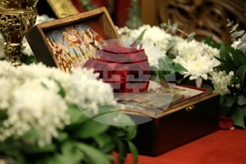 Митрополит Хризостом - патриарх Даниил - делегация и светини - посрещане