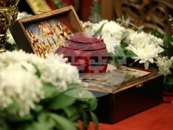 Митрополит Хризостом - патриарх Даниил - делегация и светини - посрещане