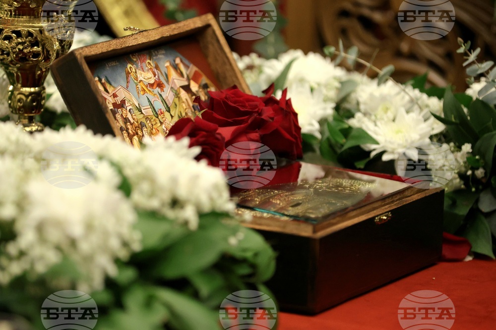 Митрополит Хризостом - патриарх Даниил - делегация и светини - посрещане