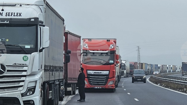 Около 15 километра е опашката от товарни автомобили на магистрала "Марица" преди граничния пункт "Капитан Андреево"