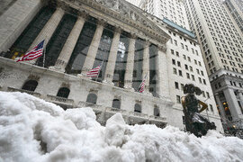 Financial Markets Wall Street Winter Weather