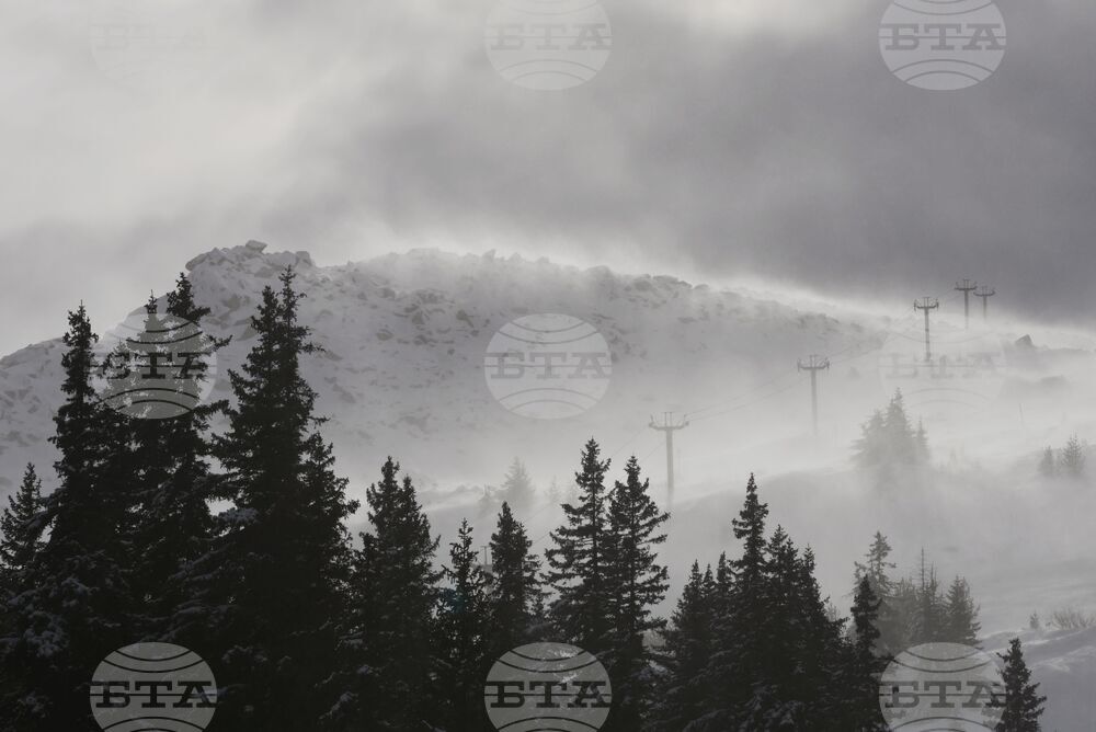 Витоша - зима - силен вятър