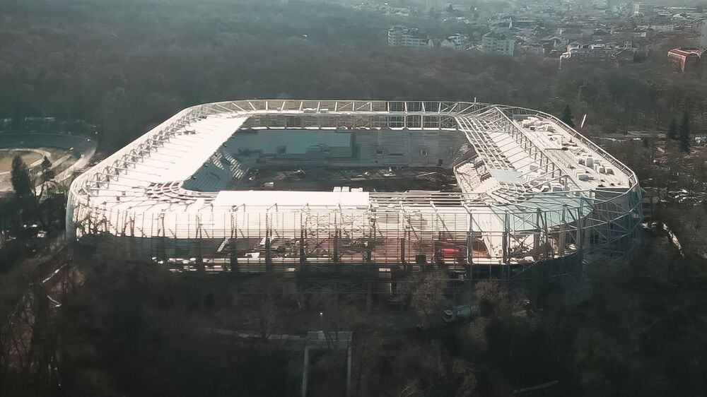 ЦСКА показа как напредва строежът на новия стадион