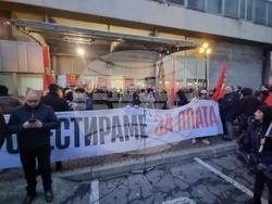 Северна Македония - Скопие - протест с искане за увеличаване на заплатите